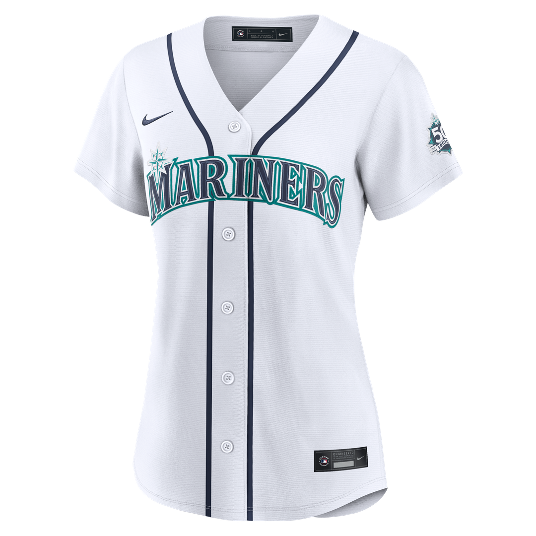 Seattle Mariners Nike Women's Home 50th Season Stadium Jersey - White MLB Team Jersey Baseball Fan Apparel