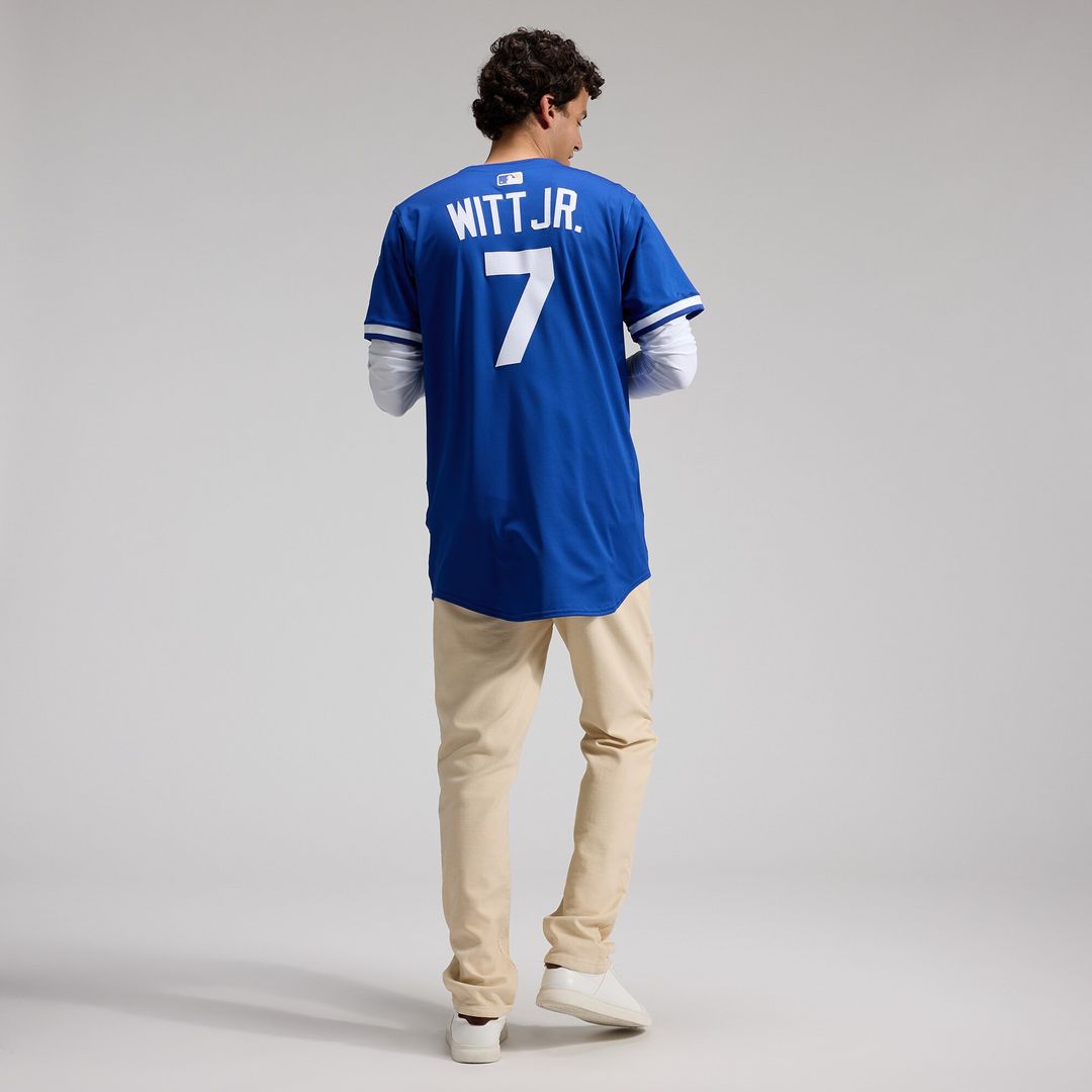 Kansas City Royals Bobby Witt Jr. Nike Alternate 2 Elite Player Jersey - Royal MLB Team Jersey Baseball Fan Apparel