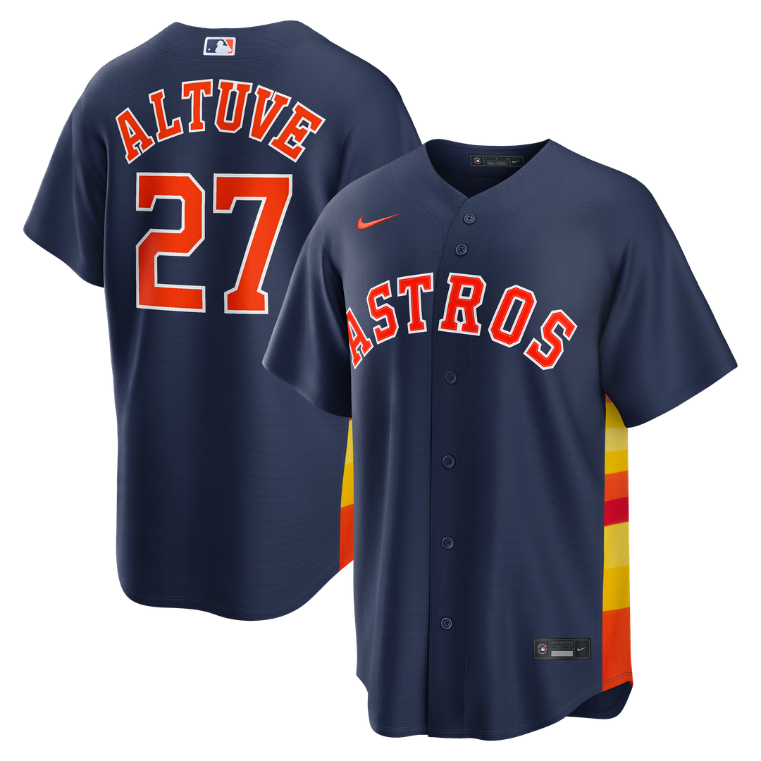 Houston Astros Jose Altuve Nike Alternate 2 Replica Jersey - Navy MLB Team Jersey Baseball Fan Apparel