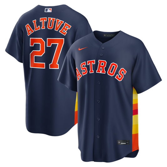 Houston Astros Jose Altuve Nike Alternate 2 Replica Jersey - Navy MLB Team Jersey Baseball Fan Apparel