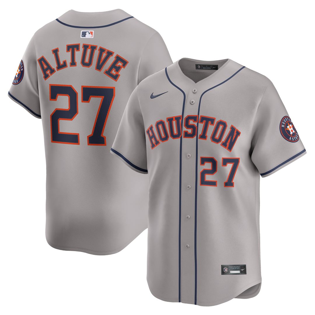 Houston Astros Jose Altuve Nike Road Limited Player Jersey - Gray MLB Team Jersey Baseball Fan Apparel