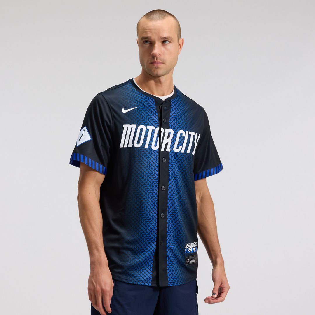 Detroit Tigers Nike City Connect Limited Jersey - Blue MLB Team Jersey Baseball Fan Apparel
