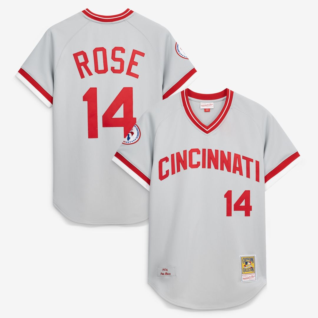 Cincinnati Reds Pete Rose Mitchell & Ness 1976 Authentic Jersey - Gray MLB Team Jersey Baseball Fan Apparel