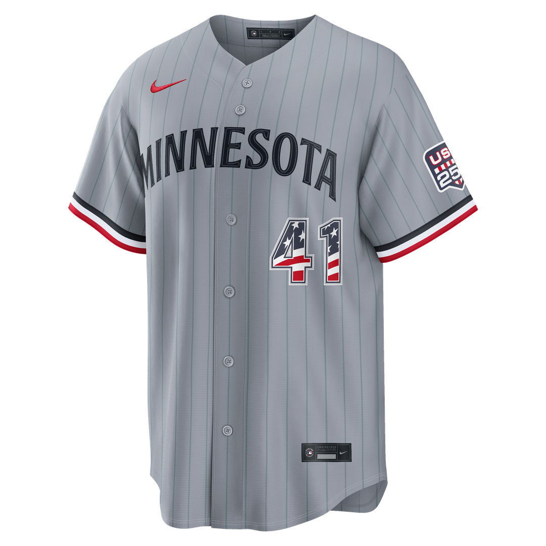Minnesota Twins Joe Ryan Nike USA 250 Fourth of July Road Stadium Jersey - Gray MLB Team Jersey Baseball Fan Apparel