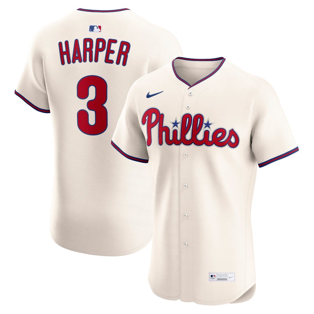 Philadelphia Phillies Bryce Harper Nike Home Elite Jersey - White MLB Team Jersey Baseball Fan Apparel