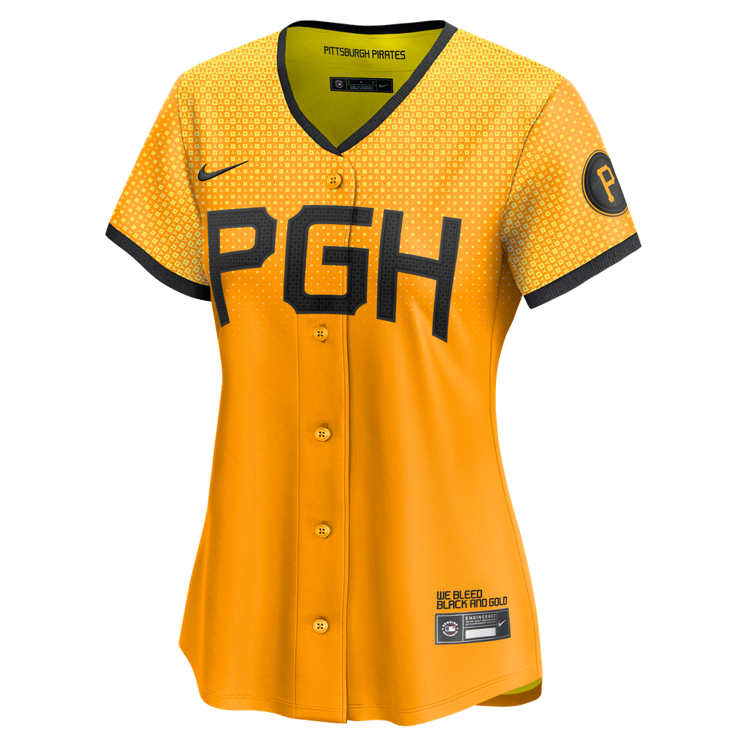 Pittsburgh Pirates Nike Women's City Connect Limited Jersey - Gold MLB Team Jersey Baseball Fan Apparel