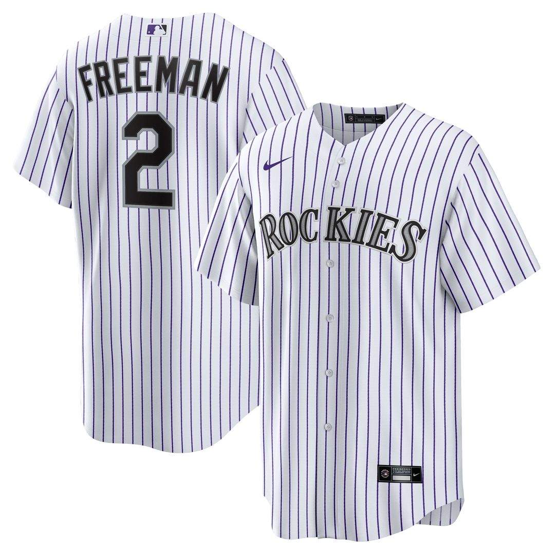 Colorado Rockies Tyler Freeman Nike Home Replica Jersey - White MLB Team Jersey Baseball Fan Apparel