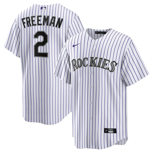 Colorado Rockies Tyler Freeman Nike Home Replica Jersey - White MLB Team Jersey Baseball Fan Apparel
