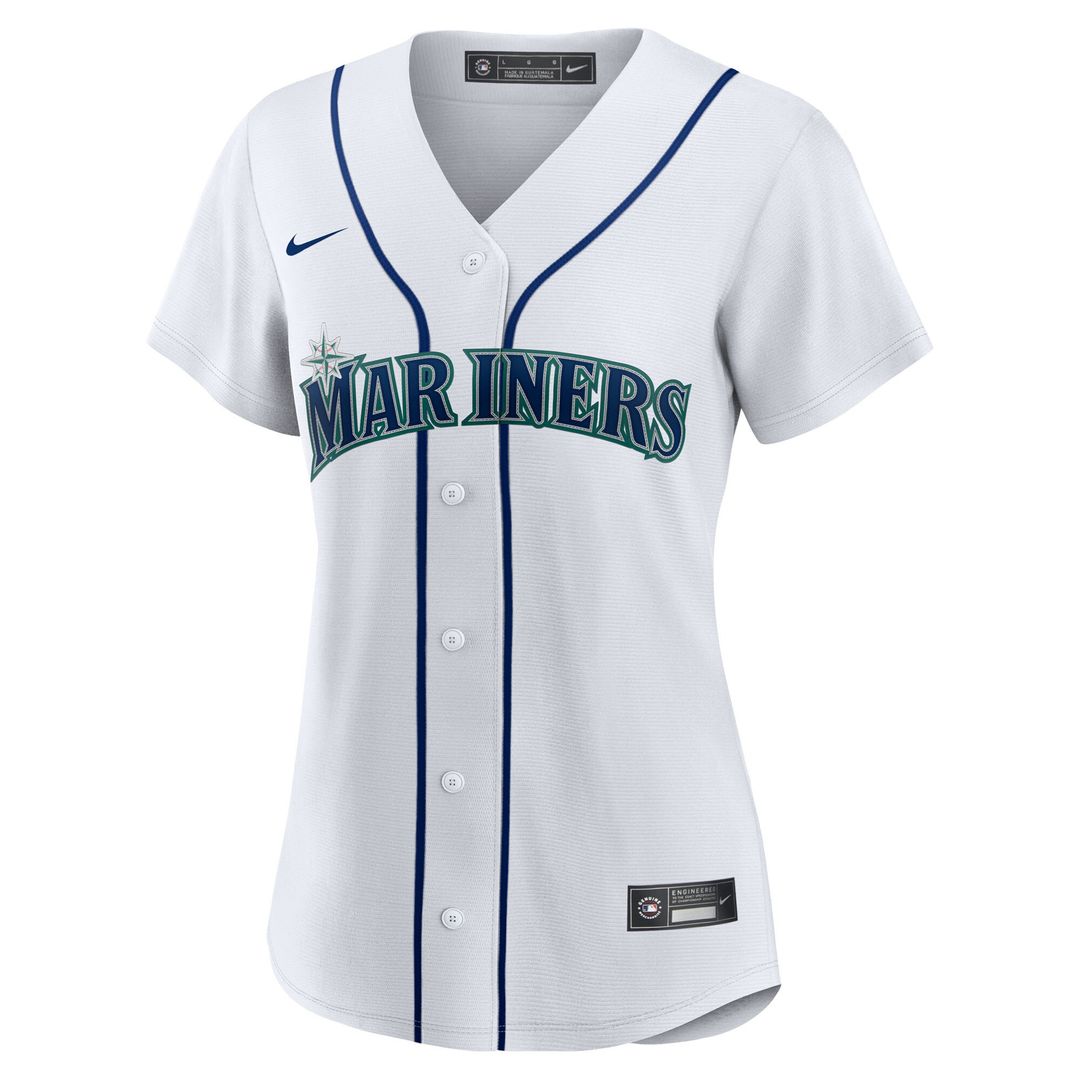 Seattle Mariners Bryan Woo Nike Women's Home Replica Jersey - White MLB Team Jersey Baseball Fan Apparel