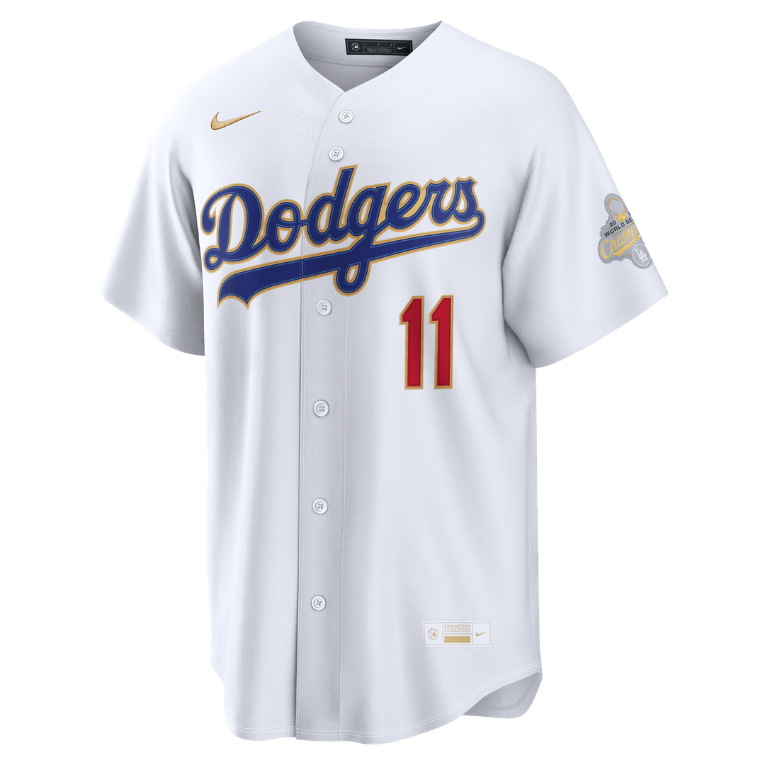 Los Angeles Dodgers Roki Sasaki Nike 2026 Gold Collection Kanji Stadium Jersey - White MLB Team Jersey Baseball Fan Apparel
