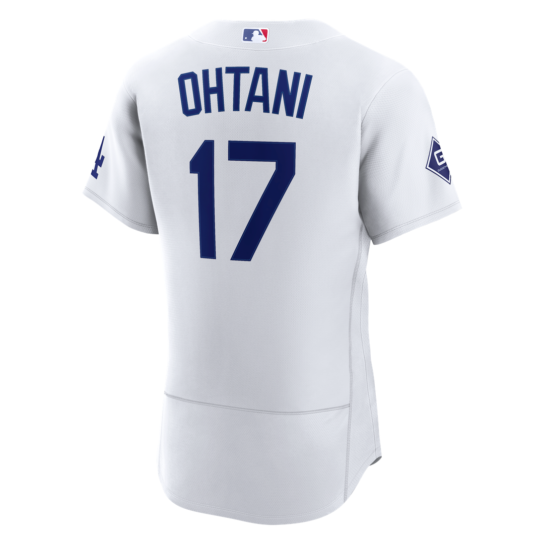 Los Angeles Dodgers Shohei Ohtani Nike Home Authentic Sponsor Patch Jersey - White MLB Team Jersey Baseball Fan Apparel