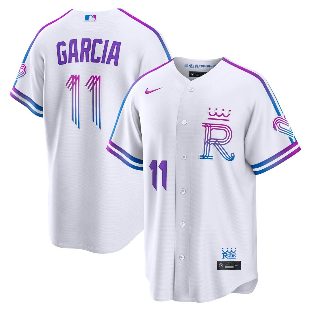 Kansas City Royals Maikel Garcia Nike 2026 City Connect Stadium Jersey - White MLB Team Jersey Baseball Fan Apparel