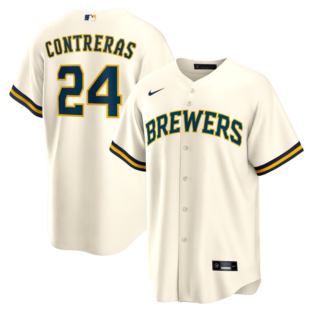 Milwaukee Brewers William Contreras Nike Home Replica Jersey - Cream MLB Team Jersey Baseball Fan Apparel