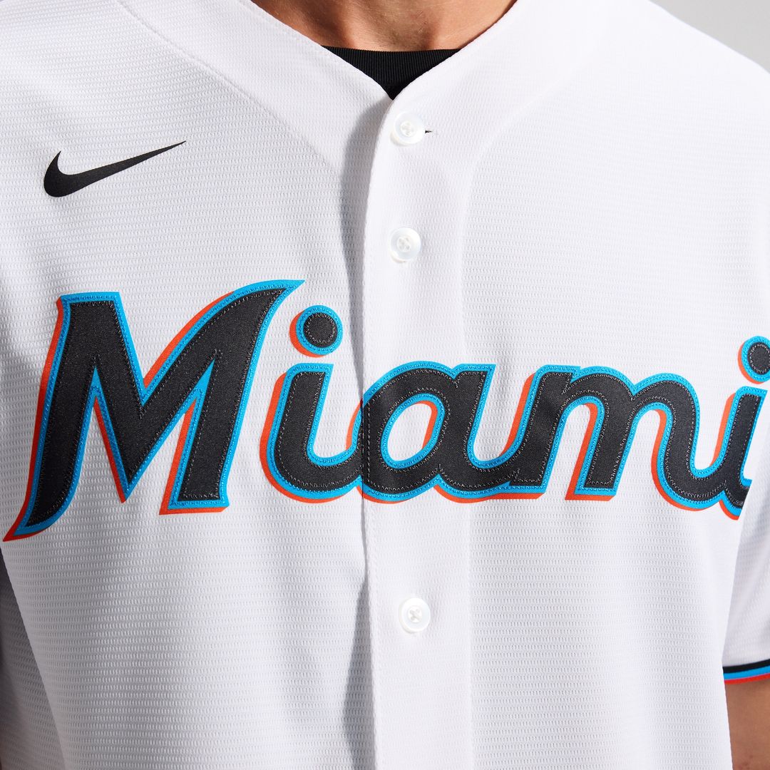 Miami Marlins Nike Home Replica Team Jersey - White MLB Team Jersey Baseball Fan Apparel