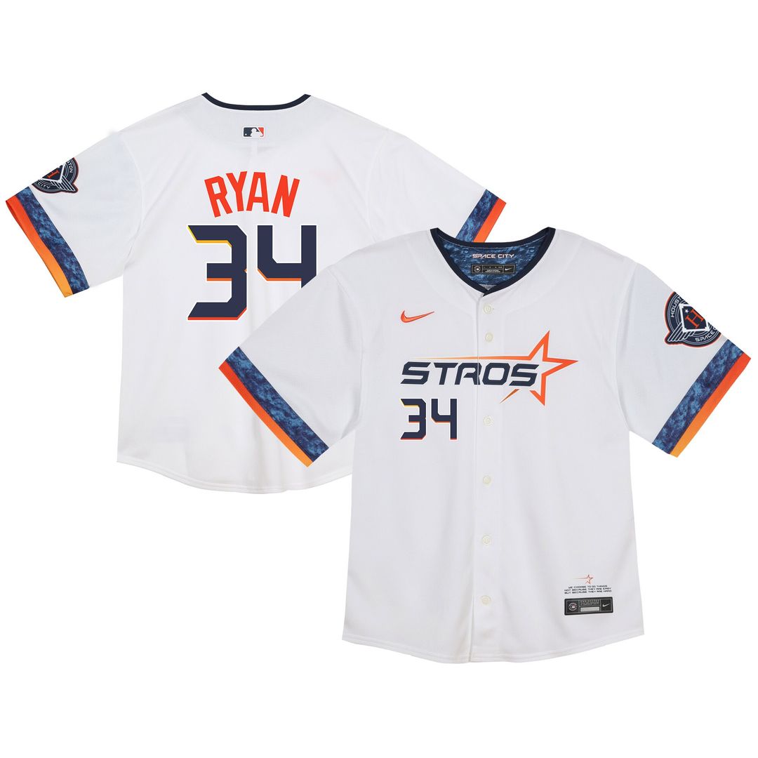 Houston Astros Nolan Ryan Nike Toddler City Connect 2025 Limited Jersey - White MLB Team Jersey Baseball Fan Apparel