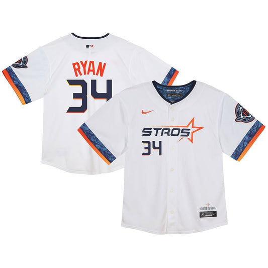 Houston Astros Nolan Ryan Nike Toddler City Connect 2025 Limited Jersey - White MLB Team Jersey Baseball Fan Apparel