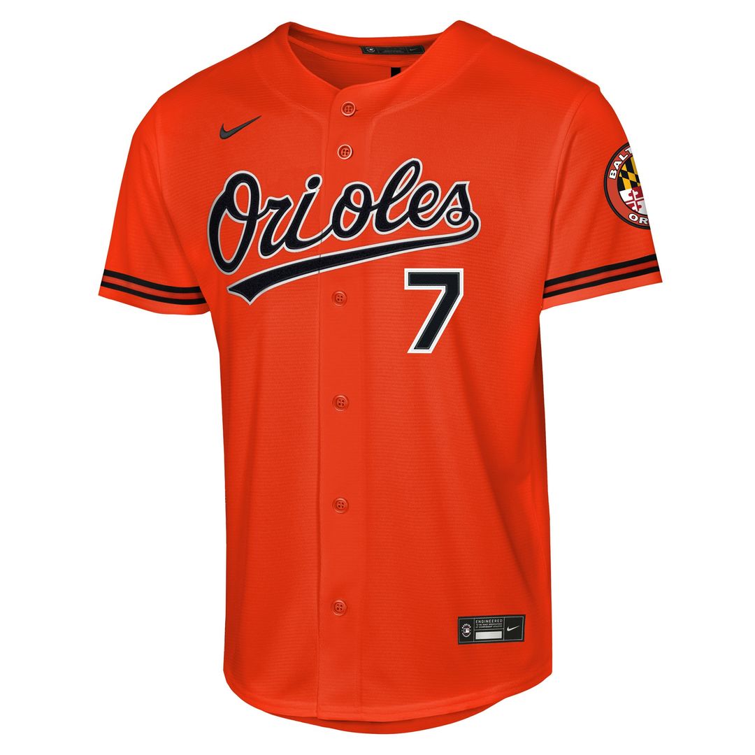Baltimore Orioles Jackson Holliday Nike Youth Alternate 2 Stadium Player Jersey - Orange MLB Team Jersey Baseball Fan Apparel