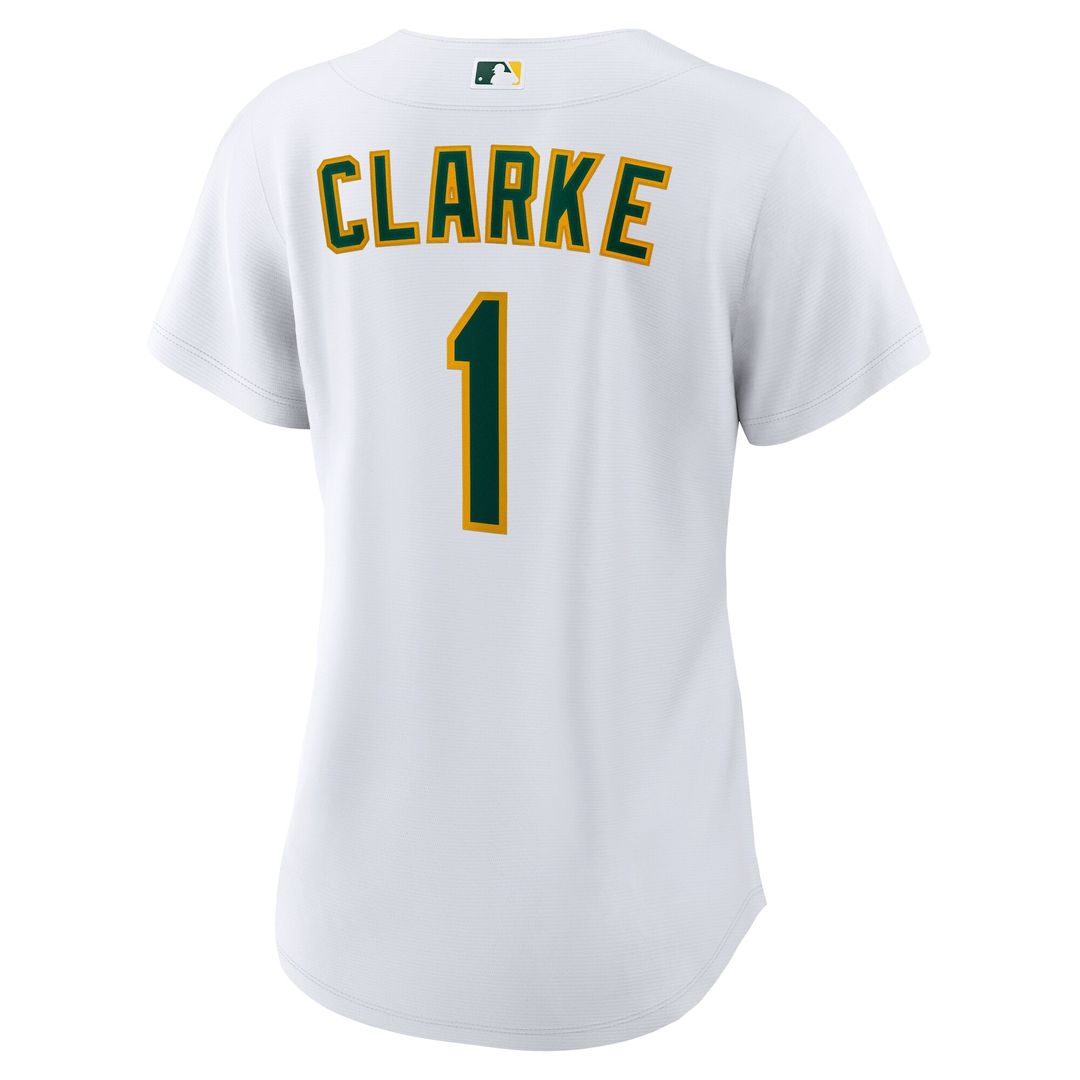 Athletics Denzel Clarke Nike Women's Home Replica Jersey - White MLB Team Jersey Baseball Fan Apparel