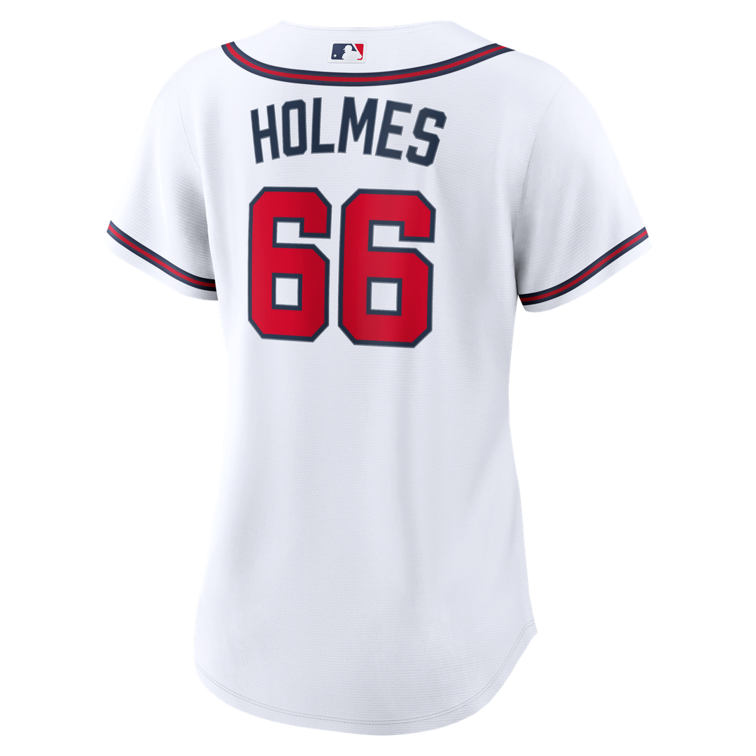 Atlanta Braves Grant Holmes Nike Women's Home Replica Jersey - White MLB Team Jersey Baseball Fan Apparel