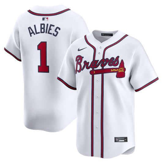 Atlanta Braves Ozzie Albies Nike Home Limited Player Jersey - White MLB Team Jersey Baseball Fan Apparel