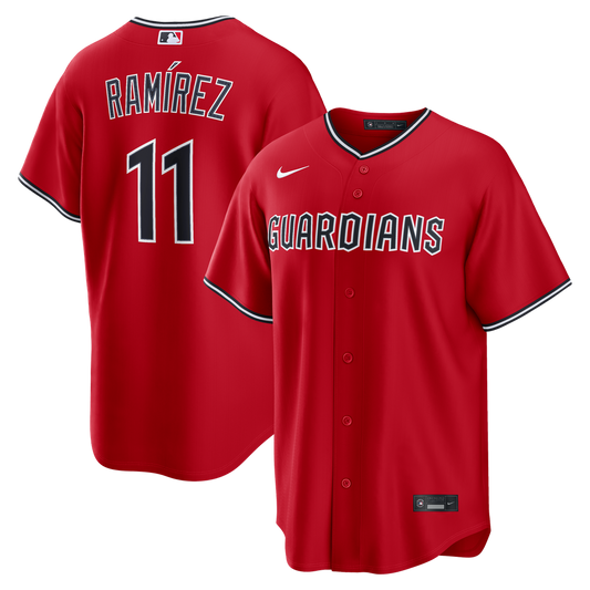 Cleveland Guardians José Ramírez Nike Alternate Replica Jersey - Red MLB Team Jersey Baseball Fan Apparel