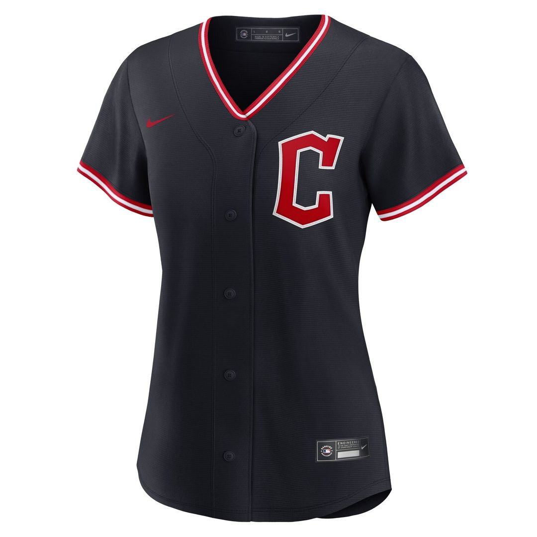 Cleveland Guardians Nike Women's Alternate Replica Jersey - Navy MLB Team Jersey Baseball Fan Apparel