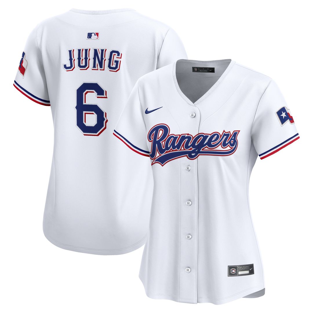 Texas Rangers Josh Jung Nike Women's Home Limited Player Jersey - White MLB Team Jersey Baseball Fan Apparel