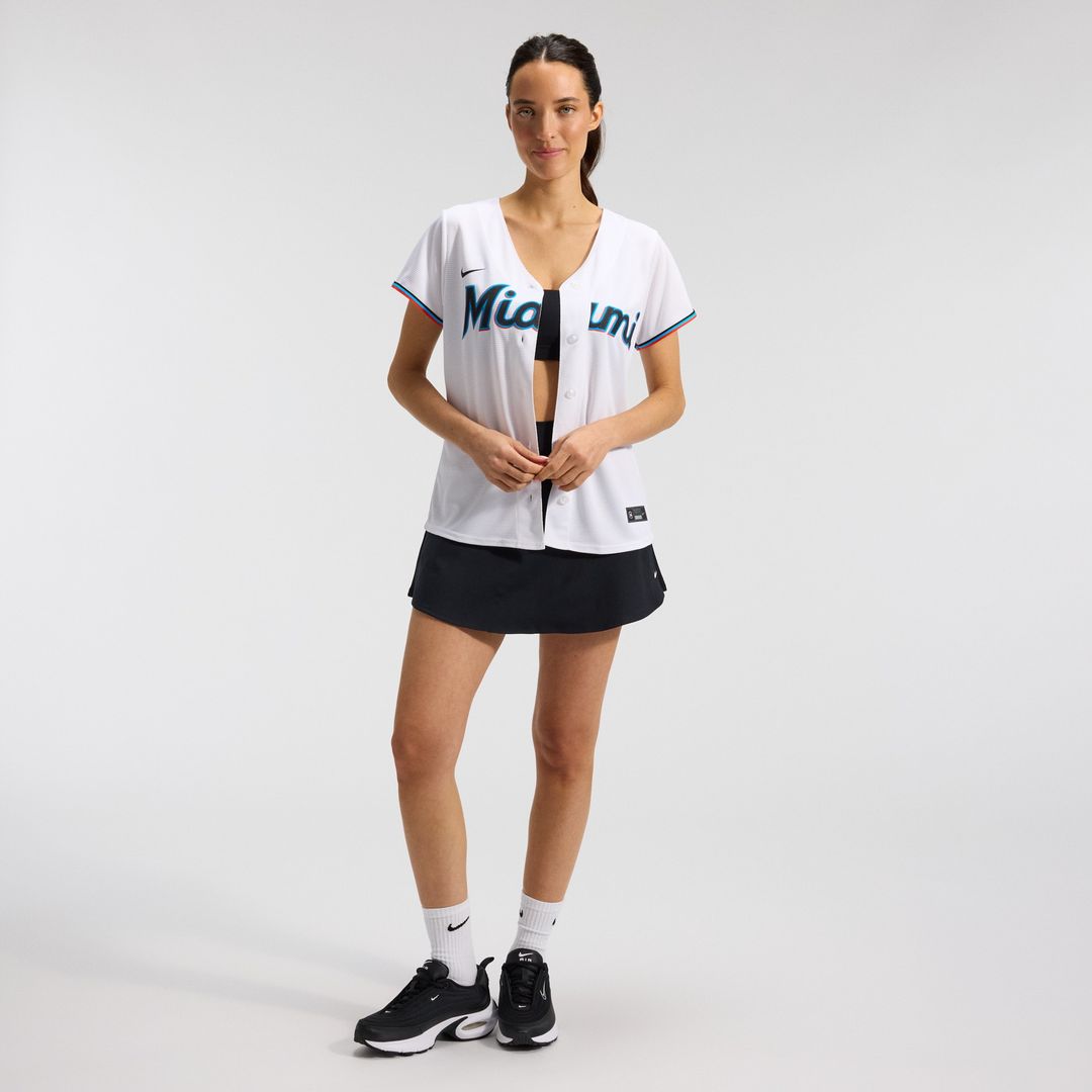 Miami Marlins Nike Women's Replica Team Jersey - White MLB Team Jersey Baseball Fan Apparel
