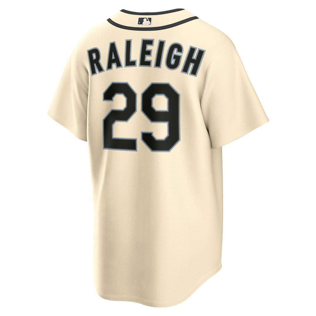 Seattle Mariners Cal Raleigh Nike Alternate Replica Jersey - Cream MLB Team Jersey Baseball Fan Apparel