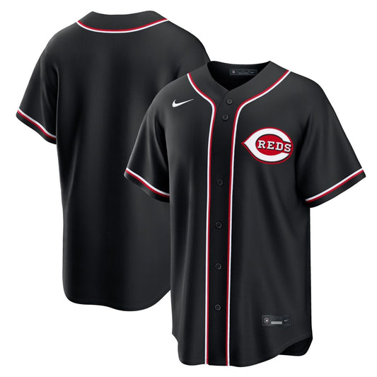 Cincinnati Reds Nike Fashion Replica Black Out Jersey MLB Team Jersey Baseball Fan Apparel