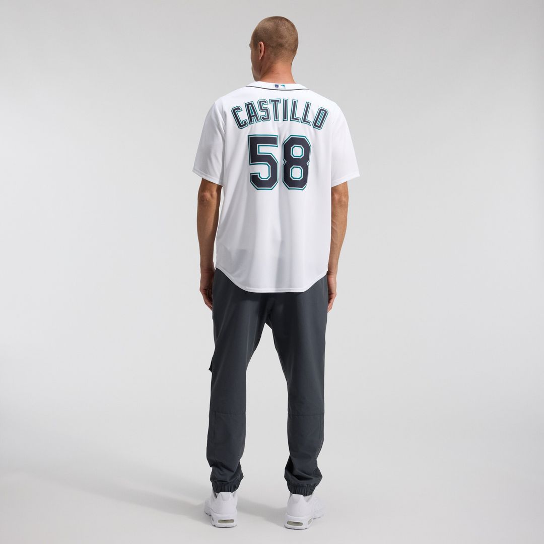 Seattle Mariners Luis Castillo Nike Home Replica Jersey - White MLB Team Jersey Baseball Fan Apparel