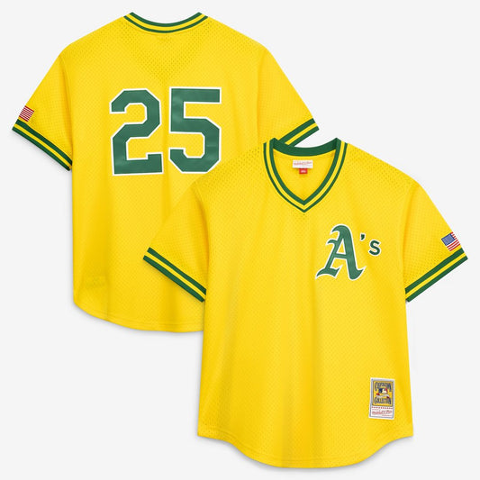 Athletics Mark McGwire Mitchell & Ness Authentic Batting Practice Jersey - Gold MLB Team Jersey Baseball Fan Apparel