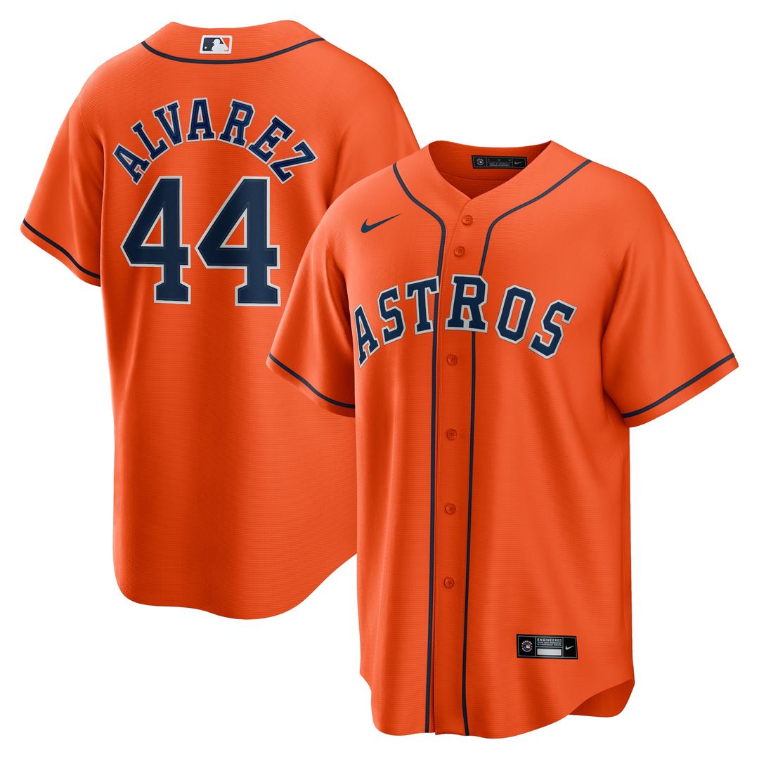 Houston Astros Yordan Álvarez Nike Alternate Replica Player Jersey - Orange MLB Team Jersey Baseball Fan Apparel