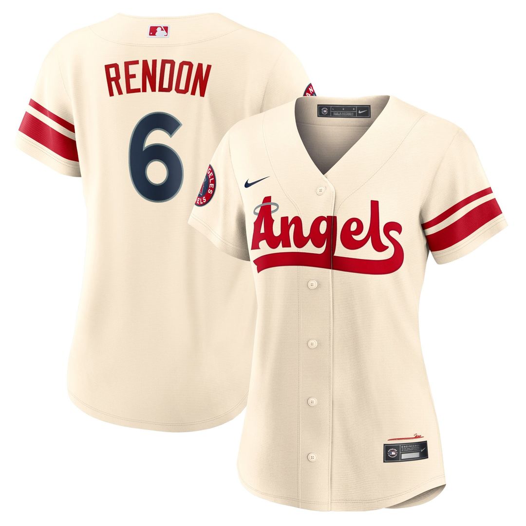 Los Angeles Angels Anthony Rendon Nike Women's City Connect Replica Player Jersey - Cream MLB Team Jersey Baseball Fan Apparel
