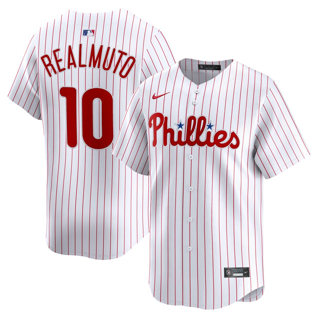 Philadelphia Phillies J.T. Realmuto Nike Home Limited Player Jersey - White MLB Team Jersey Baseball Fan Apparel