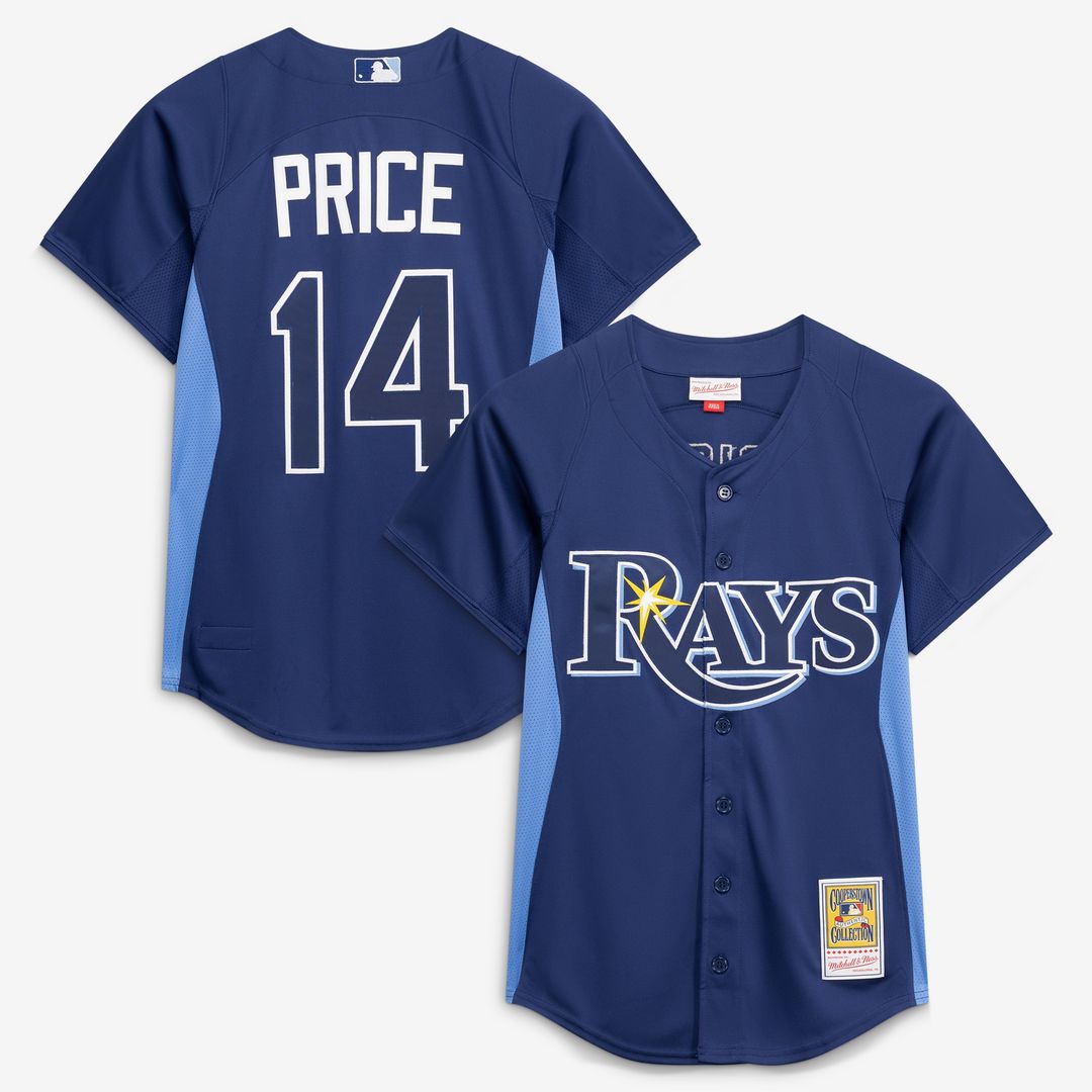 Tampa Bay Rays David Price Mitchell & Ness Authentic Batting Practice Jersey - Blue MLB Team Jersey Baseball Fan Apparel