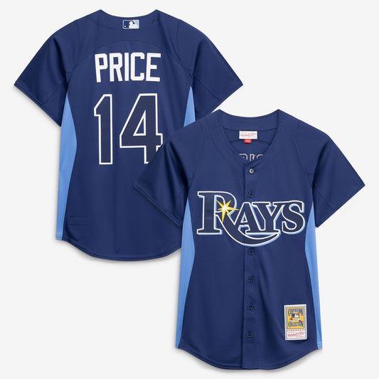 Tampa Bay Rays David Price Mitchell & Ness Authentic Batting Practice Jersey - Blue MLB Team Jersey Baseball Fan Apparel