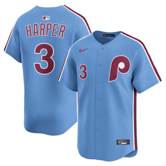 Philadelphia Phillies Bryce Harper Nike Alternate Limited Player Jersey - Light Blue MLB Team Jersey Baseball Fan Apparel