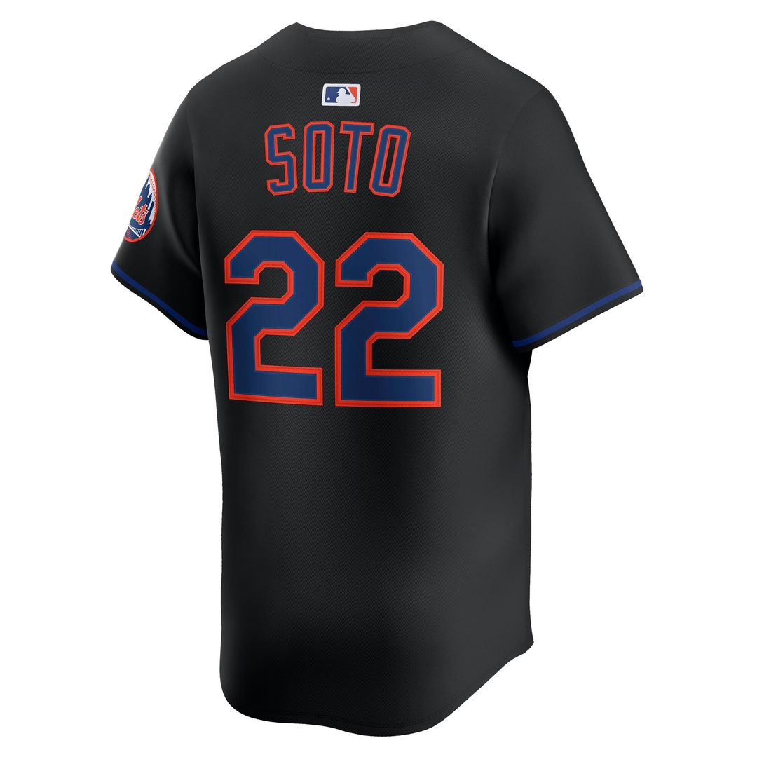 New York Mets Juan Soto Nike Alternate Limited Player Jersey - Black MLB Team Jersey Baseball Fan Apparel