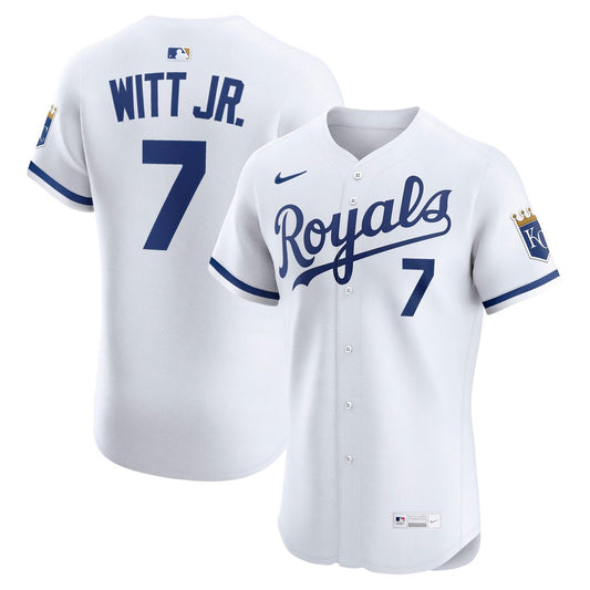 Kansas City Royals Bobby Witt Jr. Nike Home ElitePlayer Jersey - White MLB Team Jersey Baseball Fan Apparel
