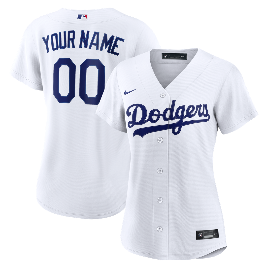 Los Angeles Dodgers Nike Women's Home Replica Custom Jersey - White MLB Team Jersey Baseball Fan Apparel