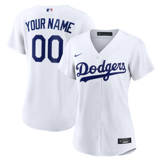 Los Angeles Dodgers Nike Women's Home Replica Custom Jersey - White MLB Team Jersey Baseball Fan Apparel