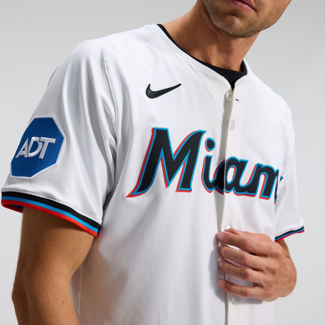 Miami Marlins Nike Home Elite Jersey - White MLB Team Jersey Baseball Fan Apparel