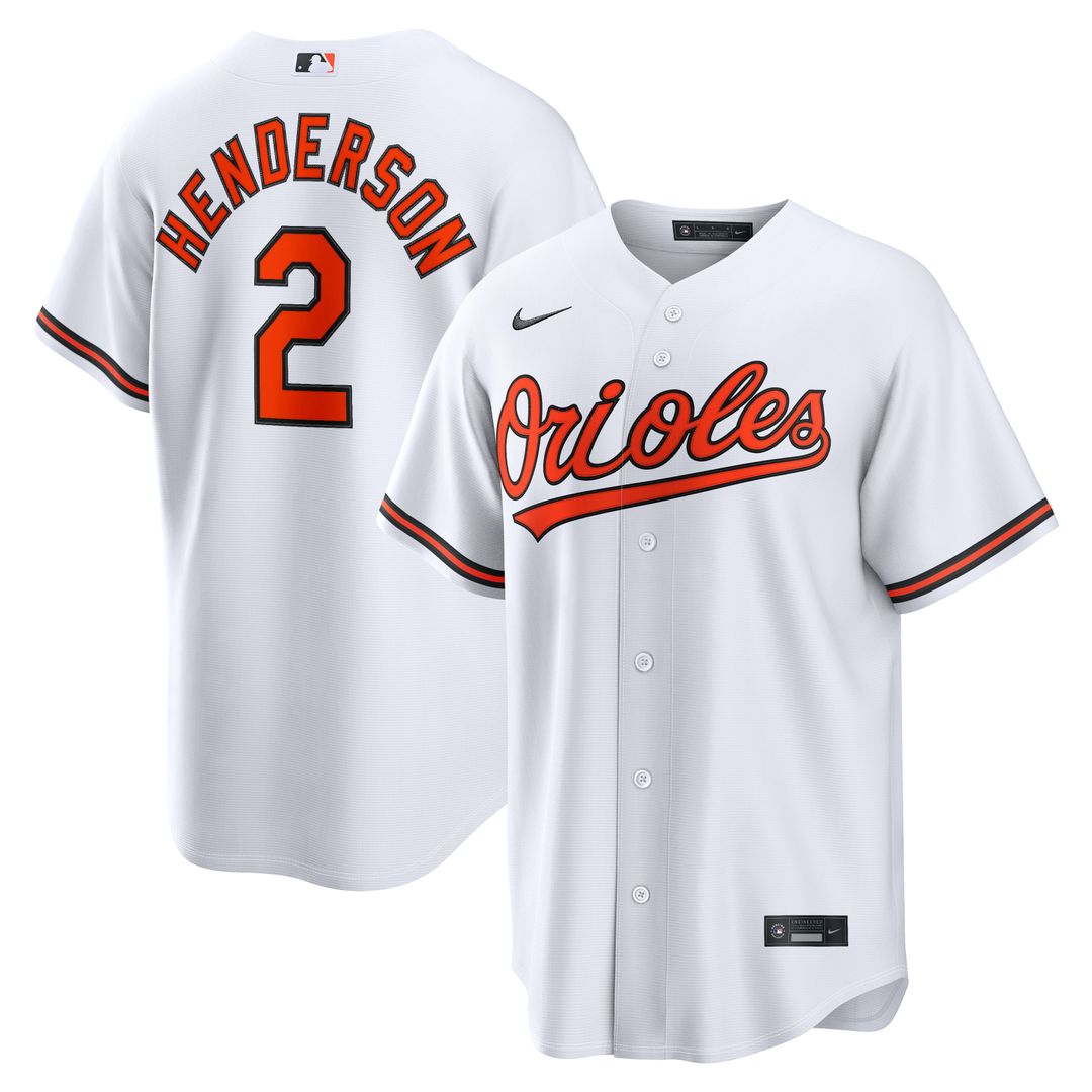 Baltimore Orioles Gunnar Henderson Nike Home Replica Jersey - White MLB Team Jersey Baseball Fan Apparel