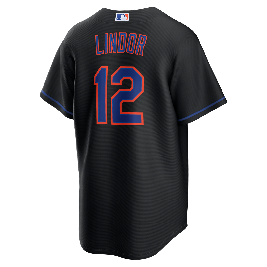 New York Mets Francisco Lindor Nike Alternate Replica Jersey - Black MLB Team Jersey Baseball Fan Apparel