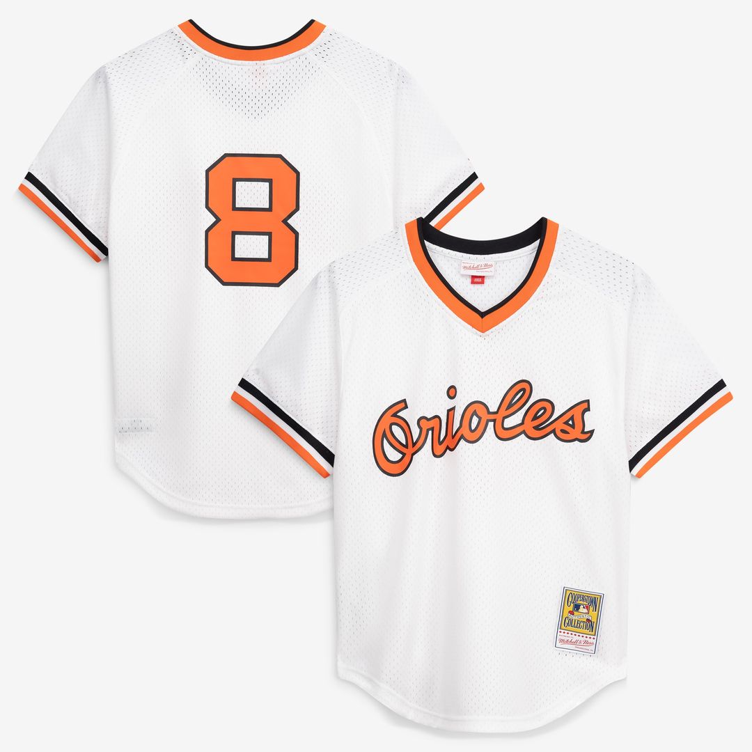 Baltimore Orioles Cal Ripken Jr. Mitchell & Ness Authentic Batting Practice Jersey - White MLB Team Jersey Baseball Fan Apparel