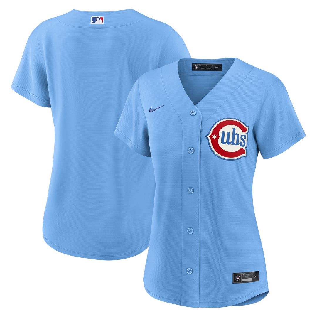 Chicago Cubs Nike Women's Alternate Replica Jersey - Light Blue MLB Team Jersey Baseball Fan Apparel