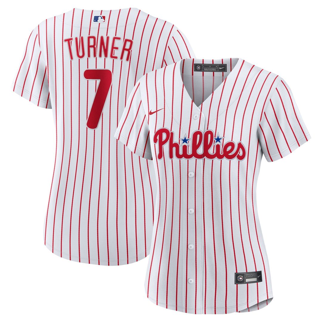 Philadelphia Phillies Trea Turner Nike Women's Home Replica Player Jersey - White MLB Team Jersey Baseball Fan Apparel