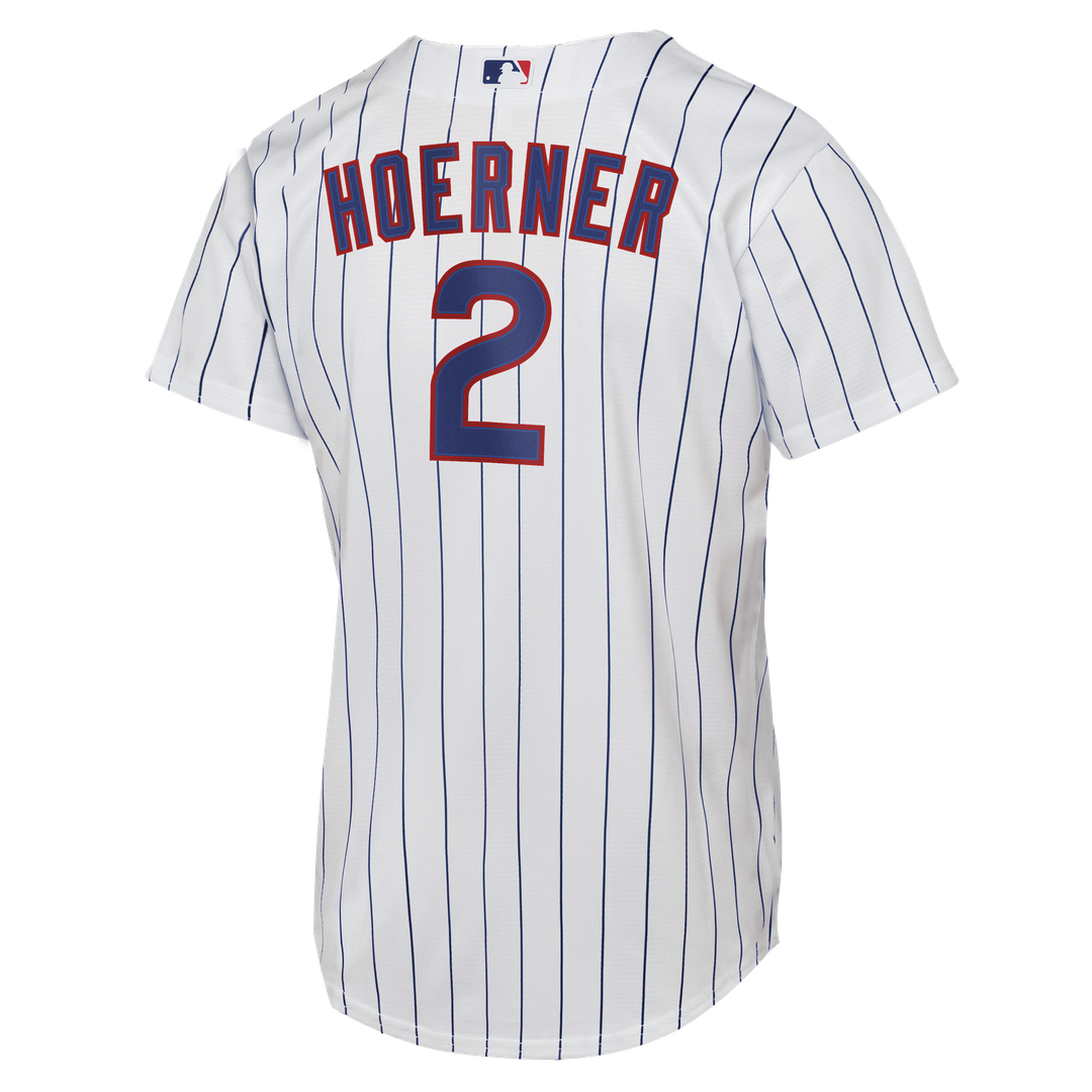 Chicago Cubs Nico Hoerner Nike Youth Home Replica Jersey - White MLB Team Jersey Baseball Fan Apparel
