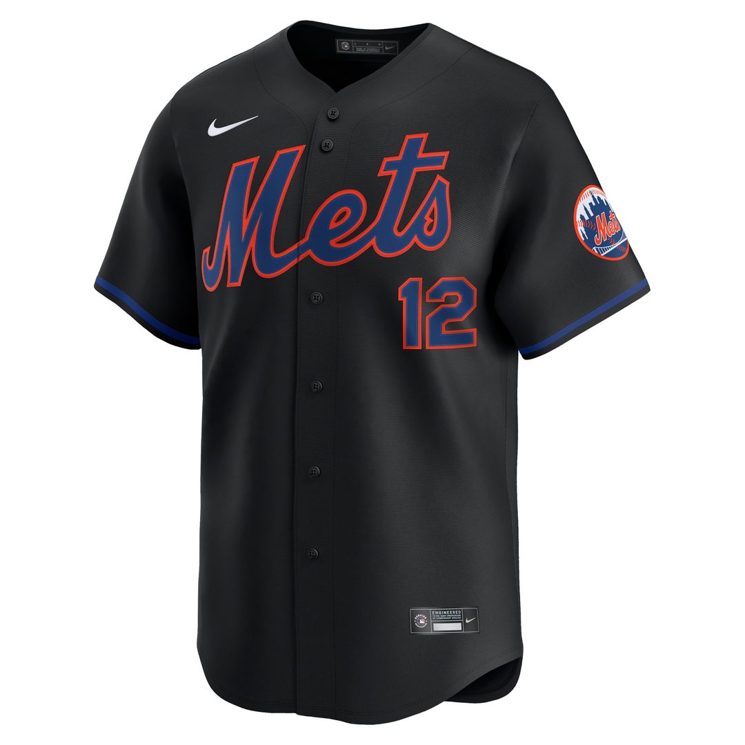 New York Mets Francisco Lindor Nike Alternate Limited Jersey - Black MLB Team Jersey Baseball Fan Apparel